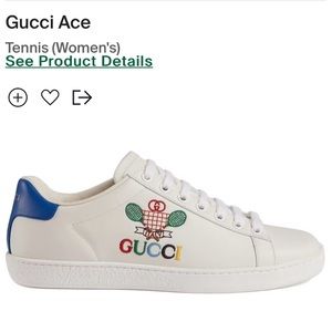 Gucci Ace White and Blue Women's Athletic Shoes